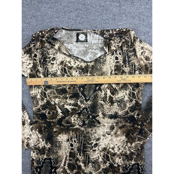 Double D Ranch Python SNAKE Print Dress Women's Large Embellished Brown Tunic - Picture 4 of 8